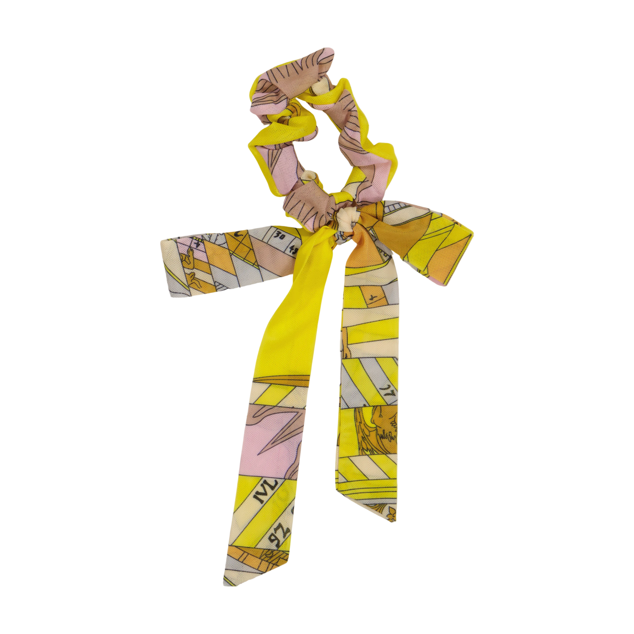 SCL4515 DACEE INSPIRED MESH LARGE BOW SCRUNCHY