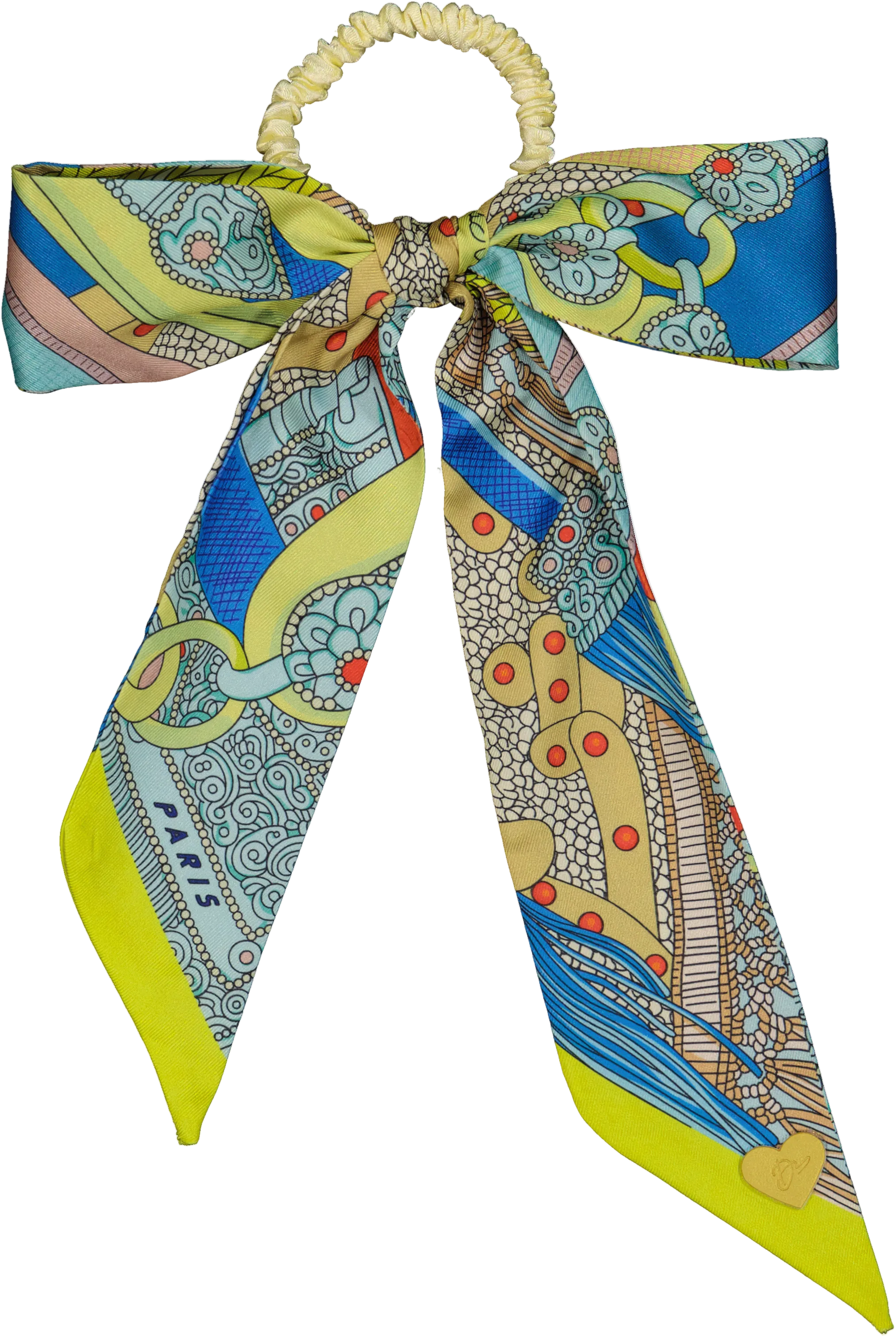 SCL4528 DACEE SILK SCARF LARGE BOW SCRUNCHY