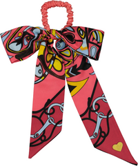 SCL4528 DACEE SILK SCARF LARGE BOW SCRUNCHY