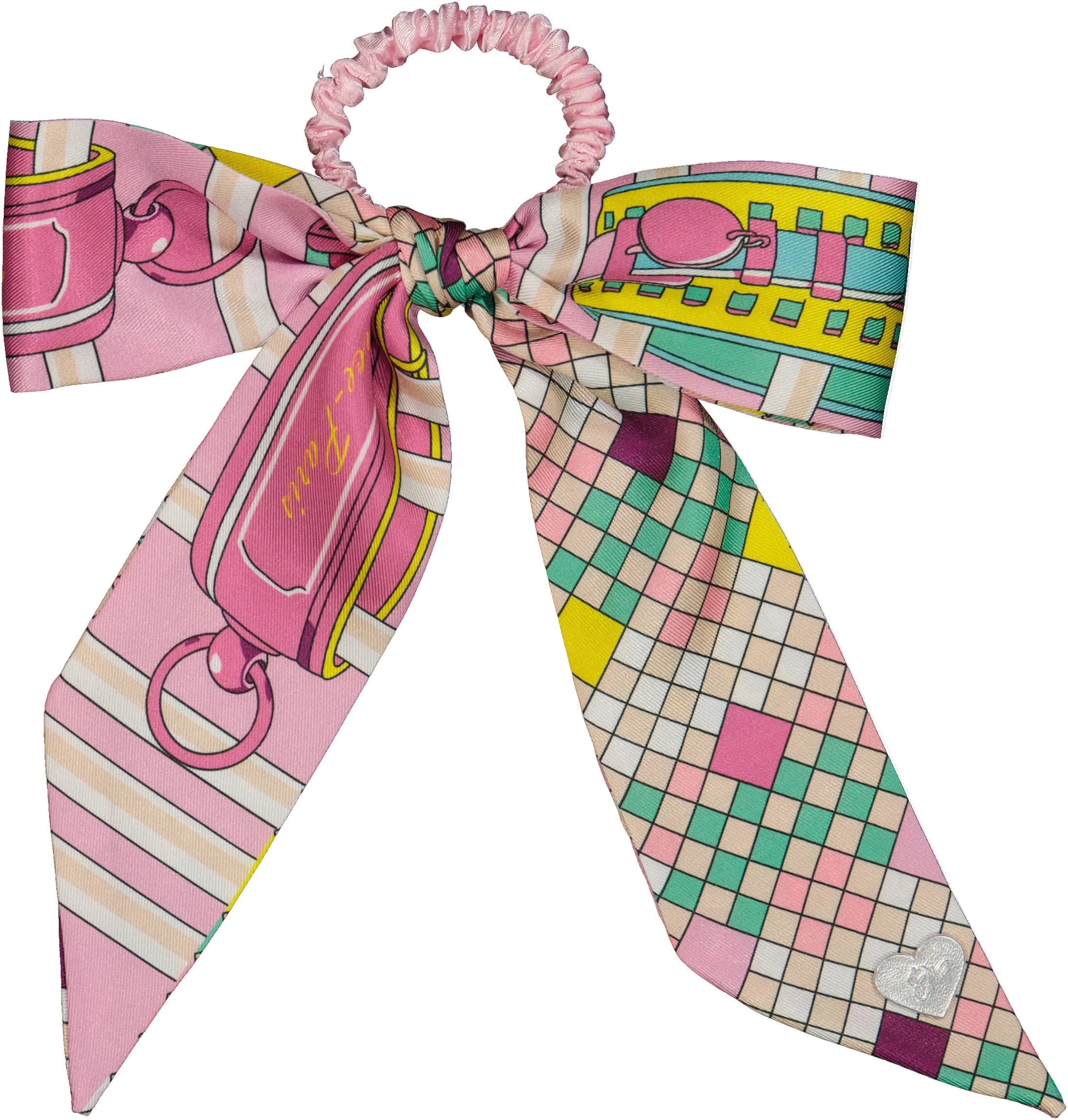 SCL4528 DACEE SILK SCARF LARGE BOW SCRUNCHY