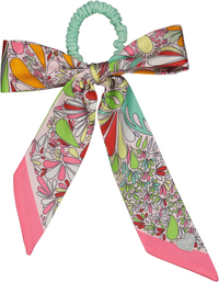 SCL4528 DACEE SILK SCARF LARGE BOW SCRUNCHY