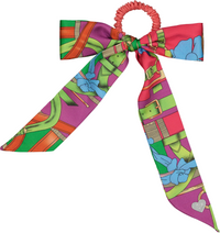 SCL4528 DACEE SILK SCARF LARGE BOW SCRUNCHY