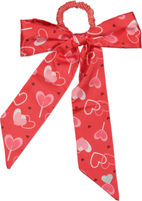 SCL4529 DACEE PRINTED SILK SCARF LARGE BOW SCRUNCHY