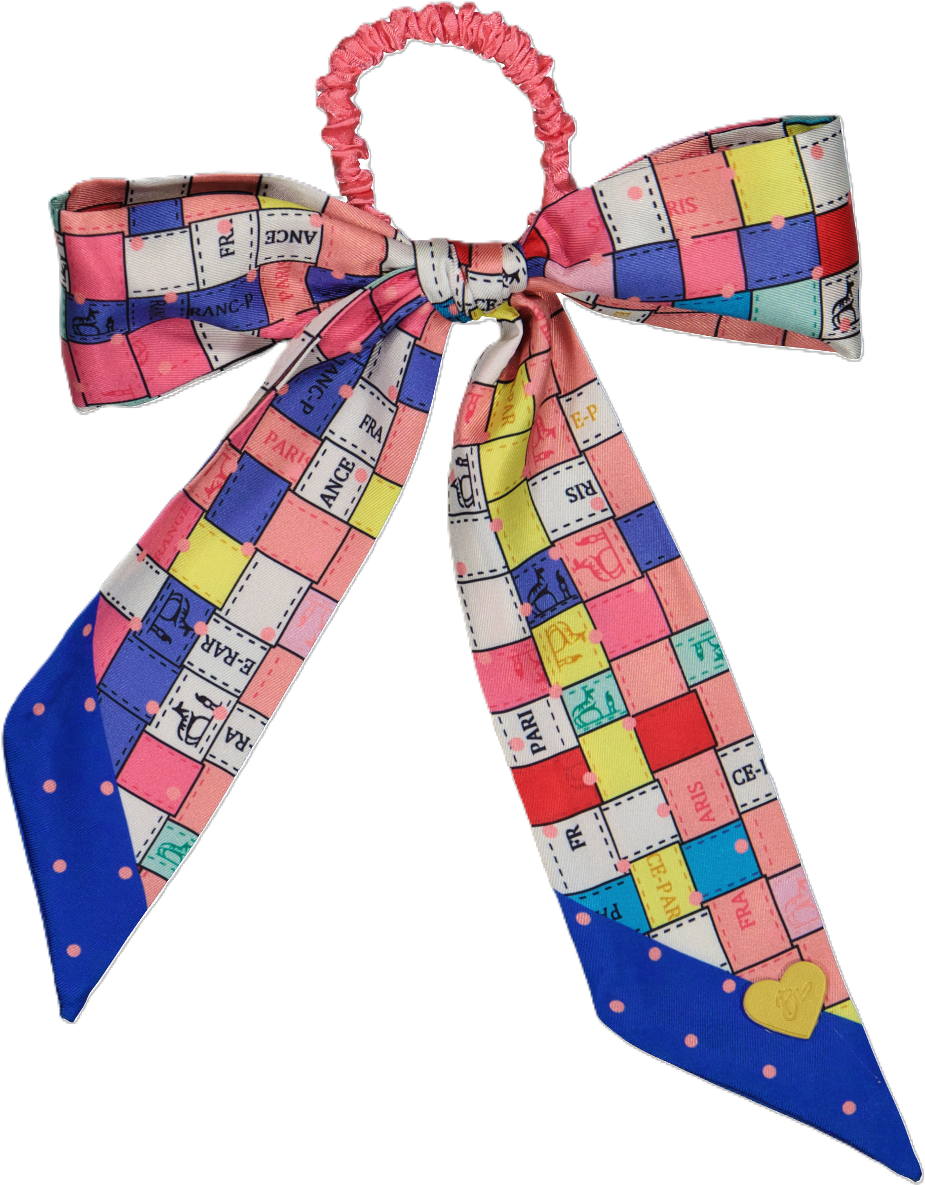 SCL4529 DACEE PRINTED SILK SCARF LARGE BOW SCRUNCHY