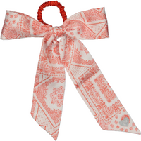 SCL4529 DACEE PRINTED SILK SCARF LARGE BOW SCRUNCHY