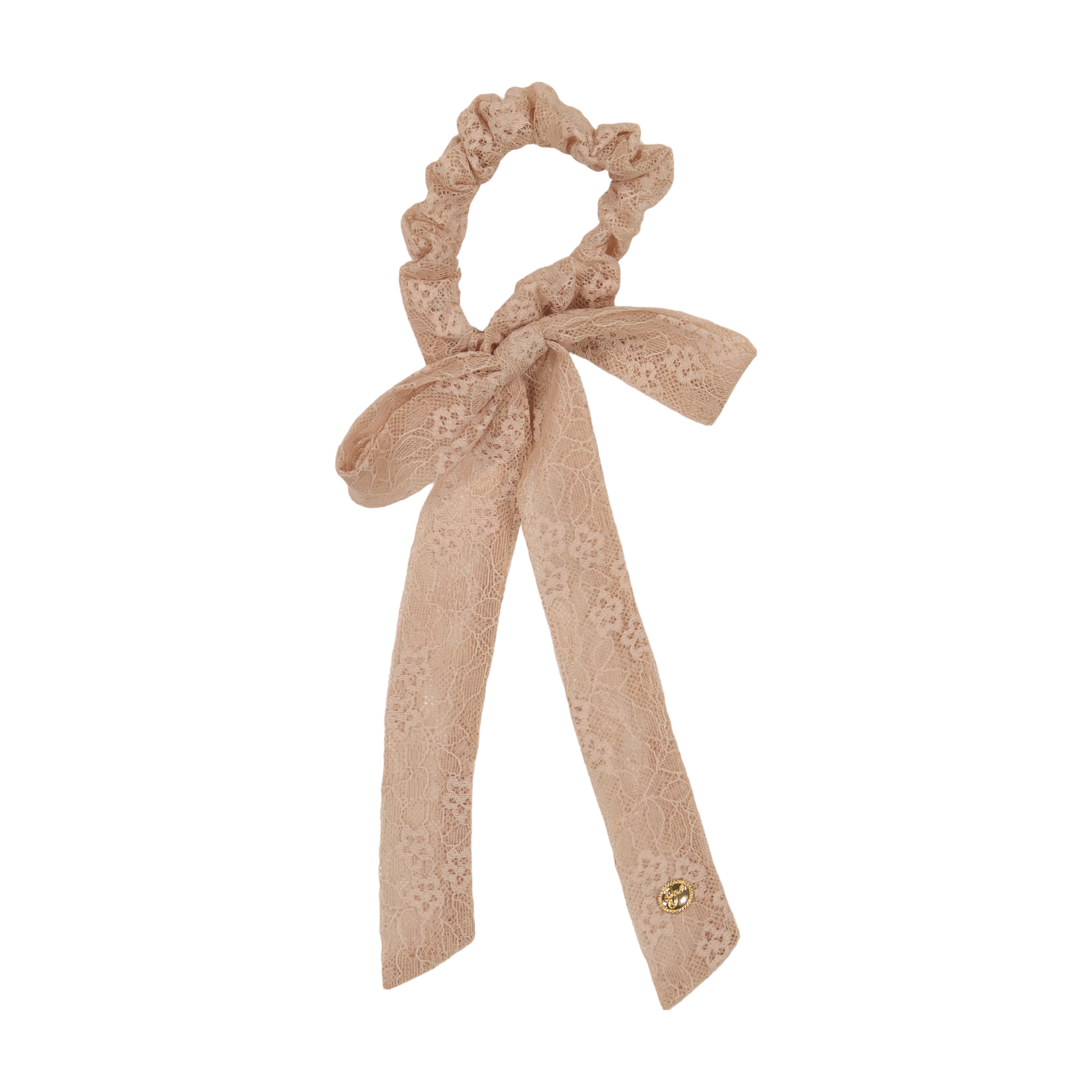 SCL4564 DACEE LACE MESH LARGE BOW SCRUNCHY