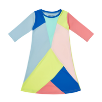 SG2934 CREW COLORBLOCK SWIM DRESS
