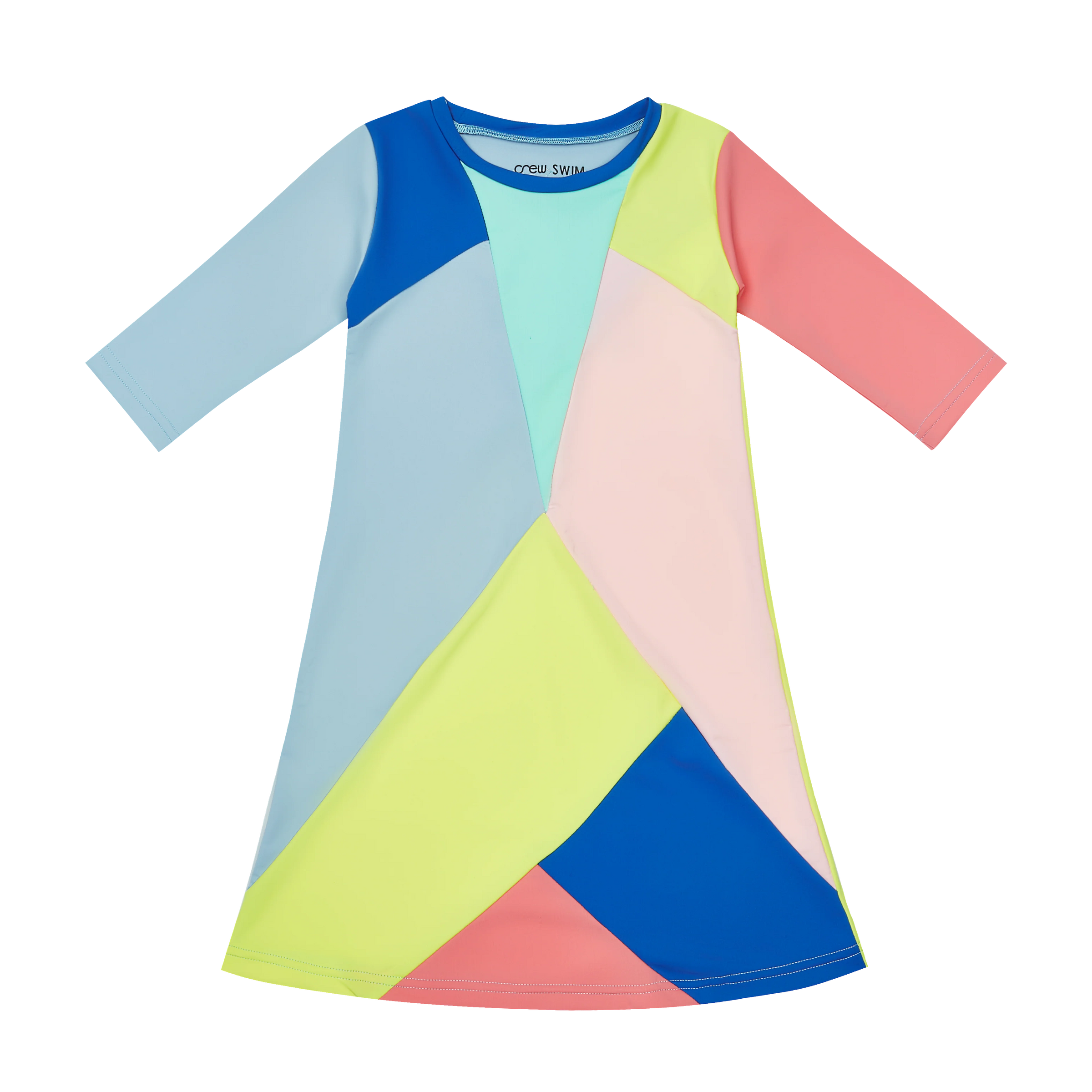 SG2934 CREW COLORBLOCK SWIM DRESS