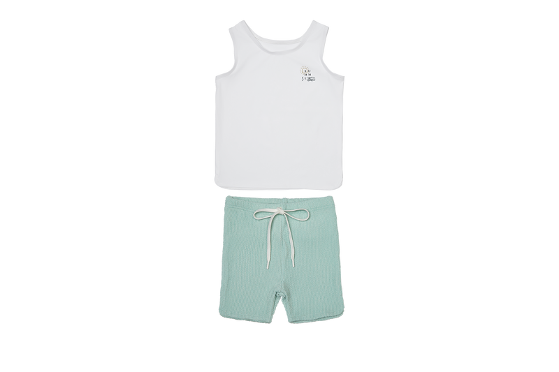 SG2725 CREW CRIMKLED BOYS SWIM SET