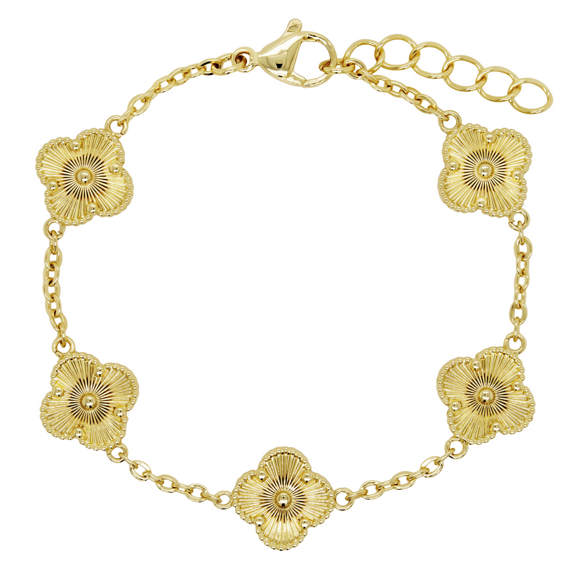 B4969 DLUX GP STS 11MM FOUR LEAF CLOVER BRACELET