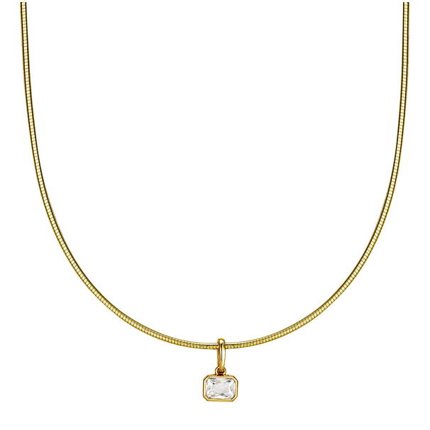 9N727 DLUX GP SS RECTANGLE PENDANT NECKLACE