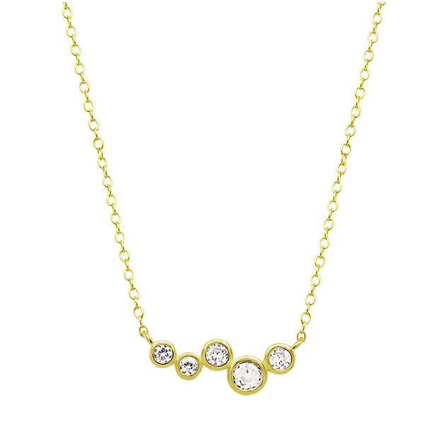 9N360 DLUX GP SS FIVE BEZEL BAR NECKLACE
