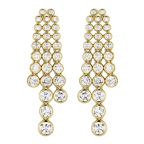 9EP725 DLUX SS BEZEL 3 ROW POST EARRING