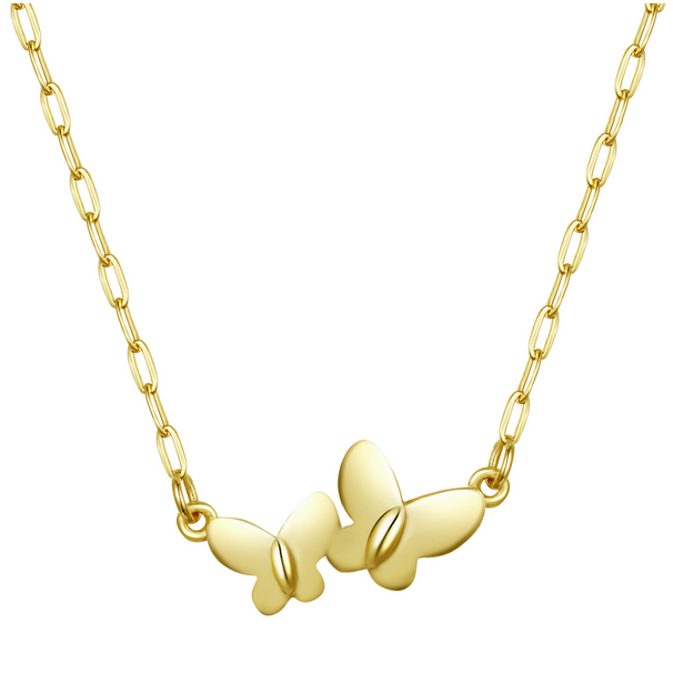 N4904 DLUX GP SRS DOUBLE BUTTERFLY PAPERCLIP NECKLACE