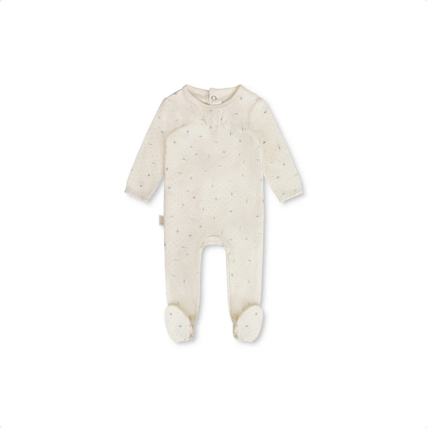 DAISY RIBBED LEAF FOOTIE + BONNET