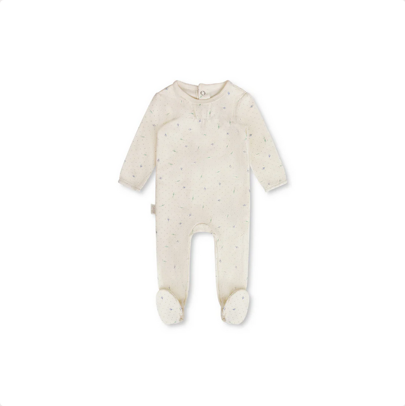 DAISY RIBBED LEAF FOOTIE + BONNET