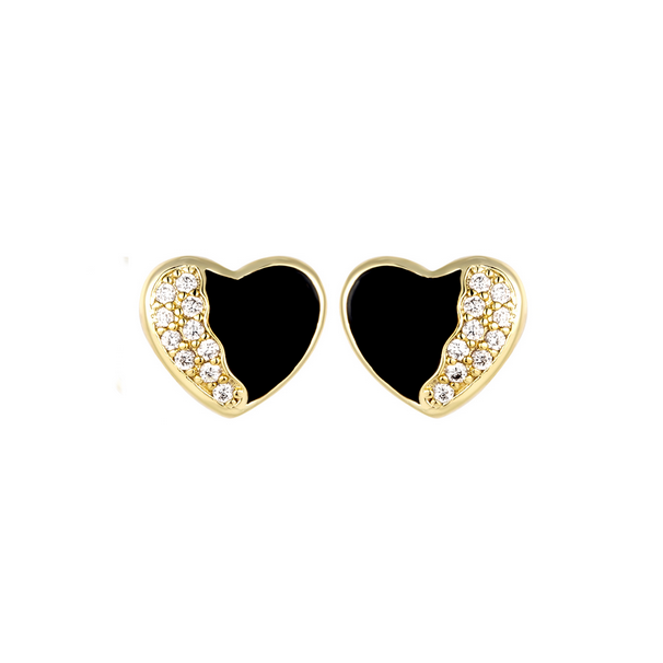 9EP729 DLUX GP BRASS 9MM HEART POST EARRING