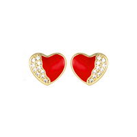 9EP729 DLUX GP BRASS 9MM HEART POST EARRING
