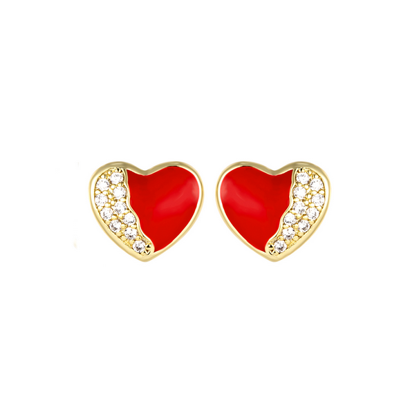 9EP729 DLUX GP BRASS 9MM HEART POST EARRING