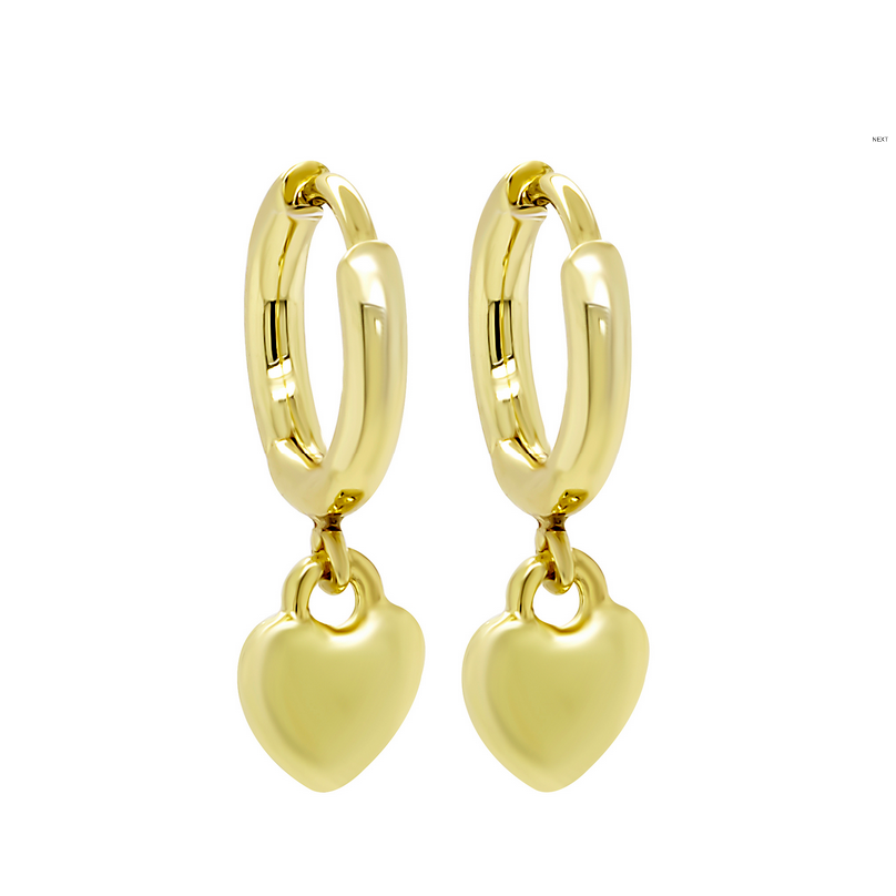 3EW16044 DLUX GP SRS HEART HUGGIE EARRINGS