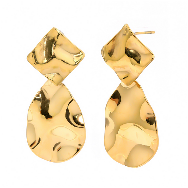 3EP5036 DLUX GP STS DIAMOND & PEAR SHAPE EARRINGS