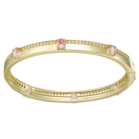 B4916 DLUX GP BRASS ENAMEL OVAL STONE BANGLE