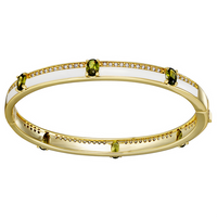 B4916 DLUX GP BRASS ENAMEL OVAL STONE BANGLE