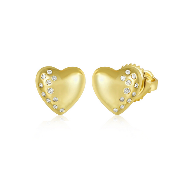 3EPS4799 DLUX GP SRS PUFFY HEART SCATTERED WHITE CZ SB EAR
