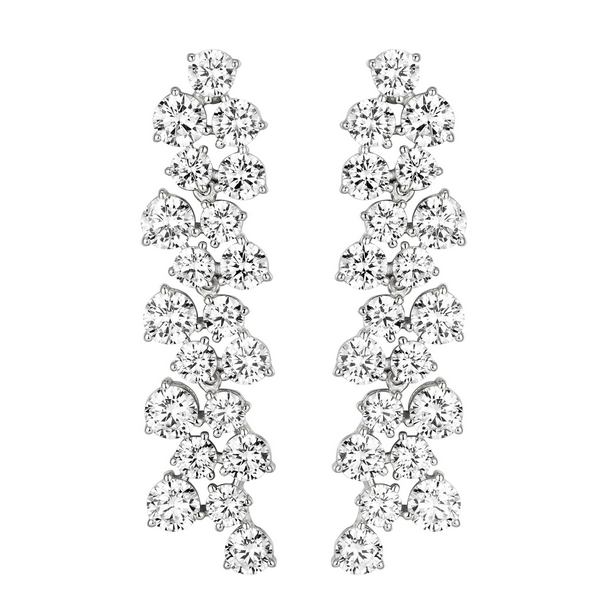 9EP587 DLUX RP SS TWO ROW WHITE CZ EARRING