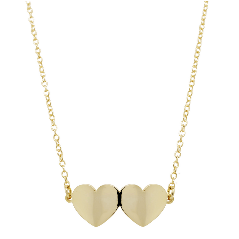 N5000 DLUX GP STS SHINY DOUBLE HEART NECKLACE
