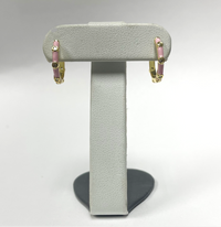 EP5099 DLUX GP BRASS CZ HOOP EARRINGS