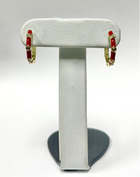 EP5099 DLUX GP BRASS CZ HOOP EARRINGS