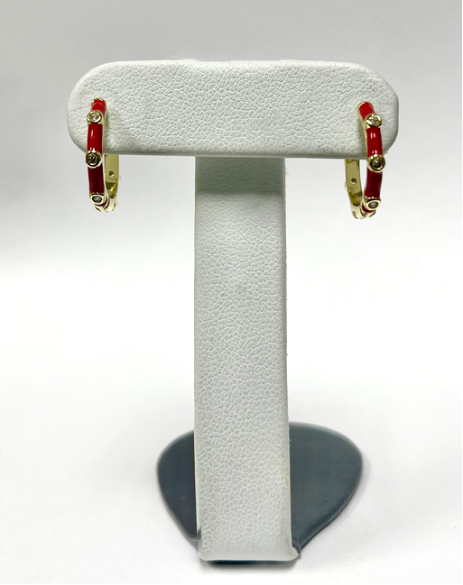EP5099 DLUX GP BRASS CZ HOOP EARRINGS