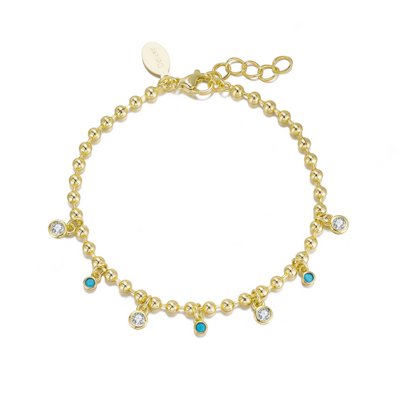 B5202 DLUX GP BRASS BALL CHAIN CHARM BRACELET