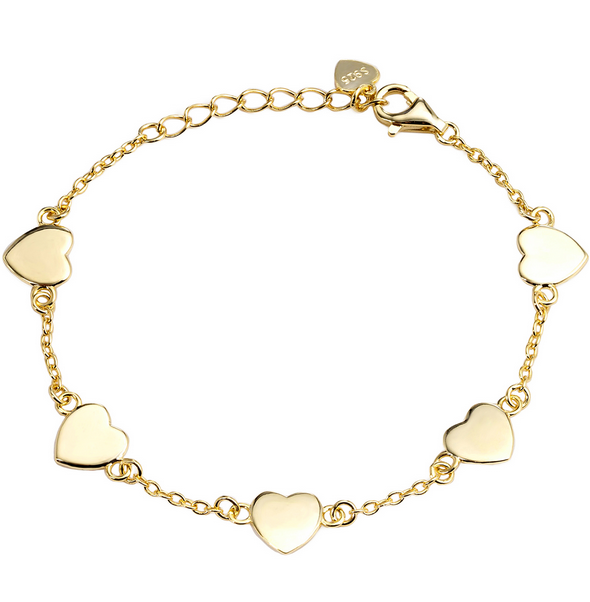 9B616 GP BRASS HEART BRACELET