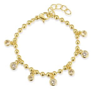 B5088 DLUX GP BRASS BALL CHAIN CHARM BRACELET