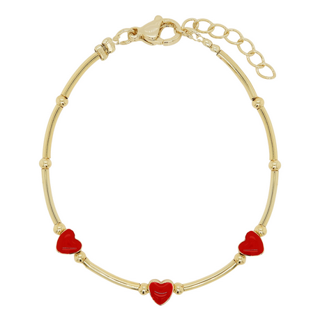 B5006 DLUX GP STS BRAS ENAMEL HEART BRACELET