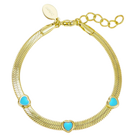 B5059 DLUX GP SRS HEAVY CHAIN ENAMEL HEARTS BRACELET
