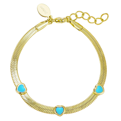 B5059 DLUX GP SRS HEAVY CHAIN ENAMEL HEARTS BRACELET