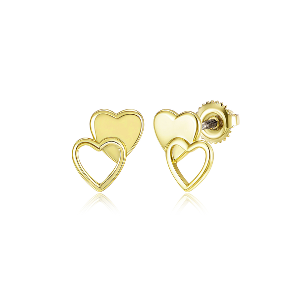 3EPS5063 DLUX GP SRS DOUBLE HEART SB EARRINGS