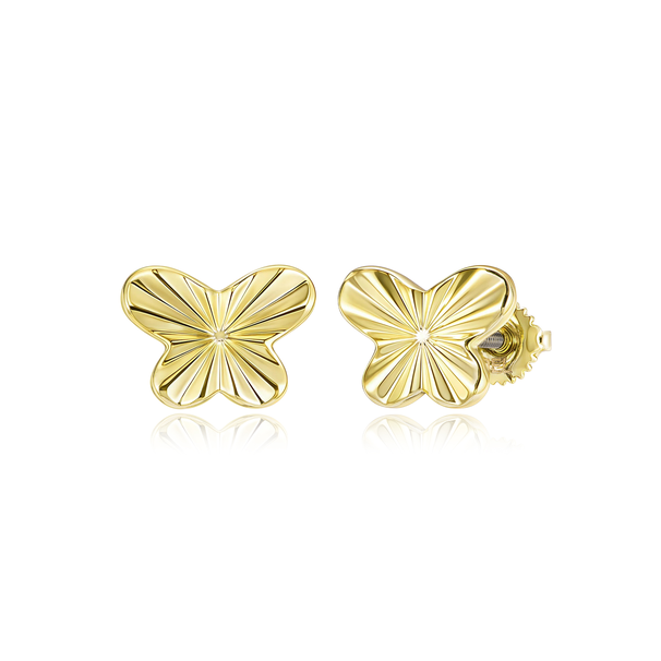 3EPS5062 DLUX GP SRS TEXTURED BUTTERFLY SB EARRINGS