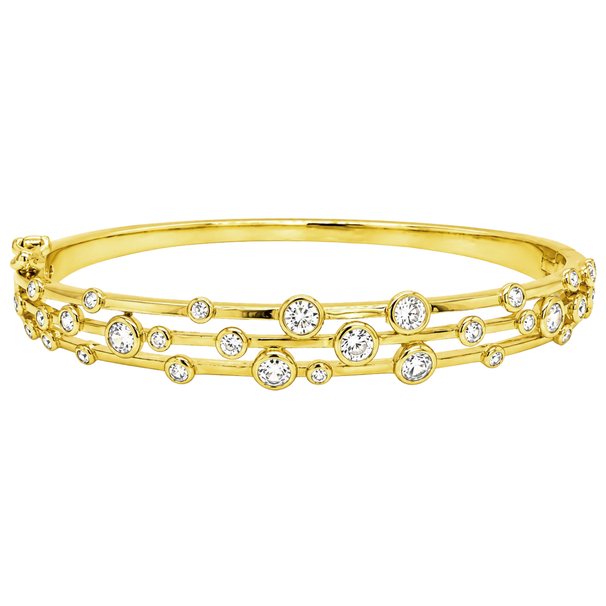 B5220 DLUX  GP BRASS BEZEL 3 ROW BANGLE