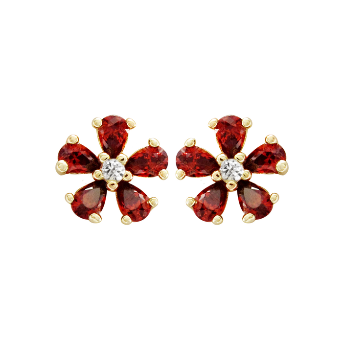 3EPS257 DLUX GP SRS CZ  FLOWER SB EARRINGS