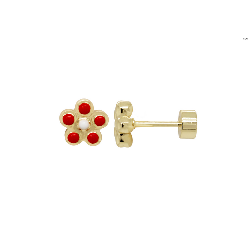 3EPS5001 DLUX SP SRS 6MM FLOWER SB EARRINGS