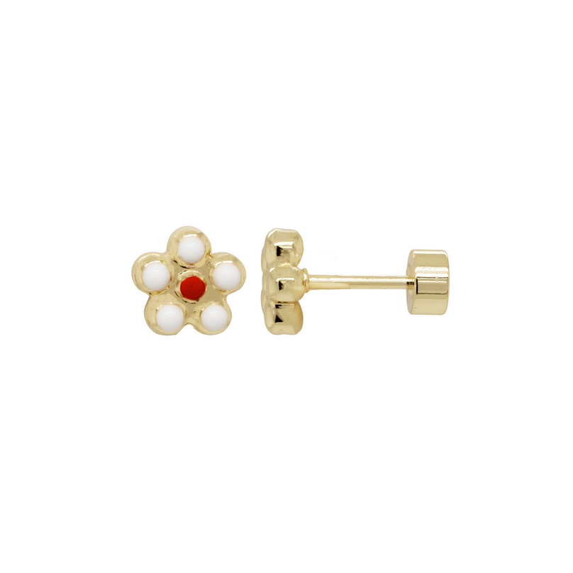 3EPS5001 DLUX SP SRS 6MM FLOWER SB EARRINGS