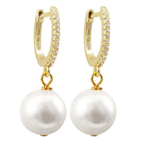 EW15729 DLUX SHELL PEARL EARRING