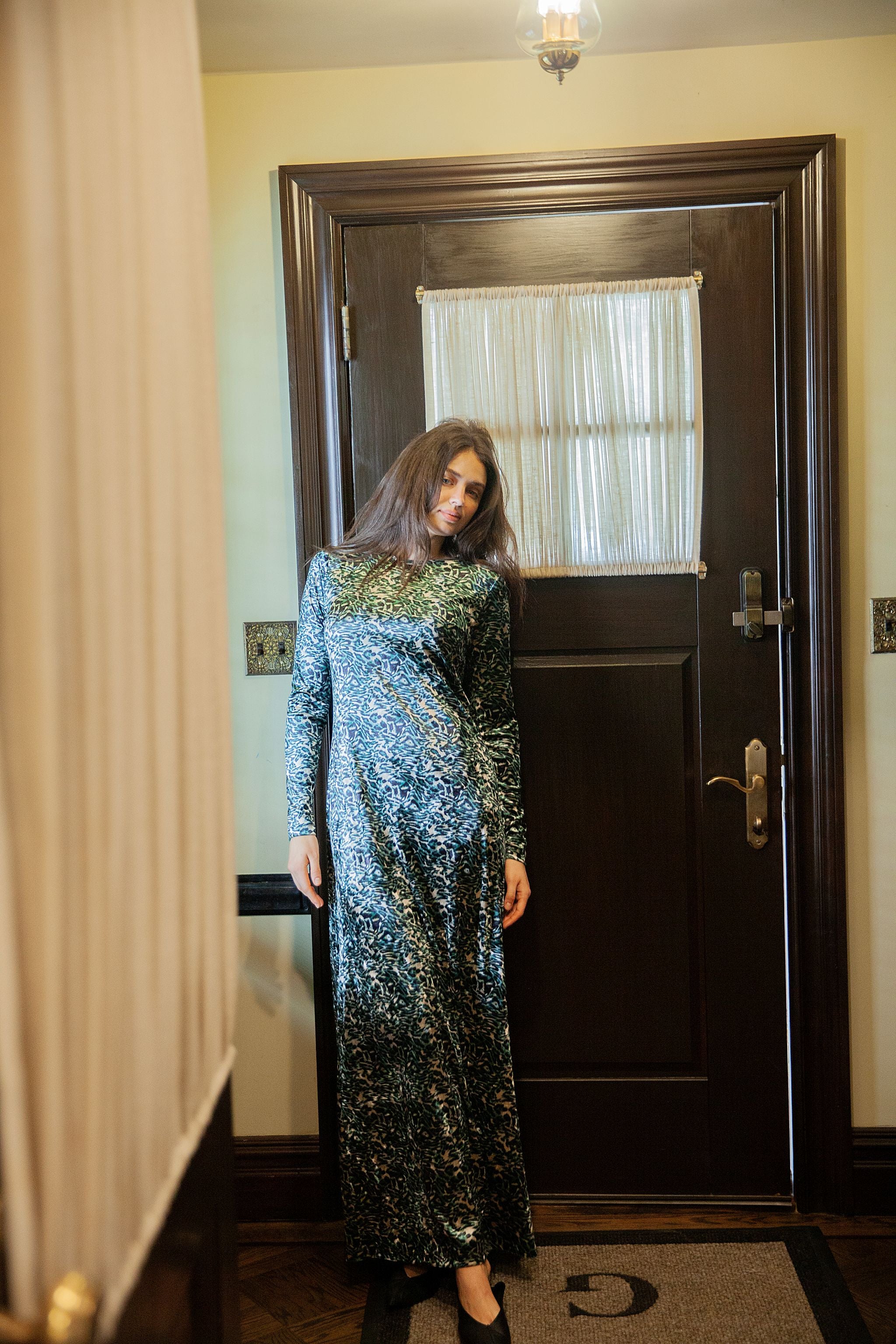 JACKIE O CHEETAH GREEN ROBE