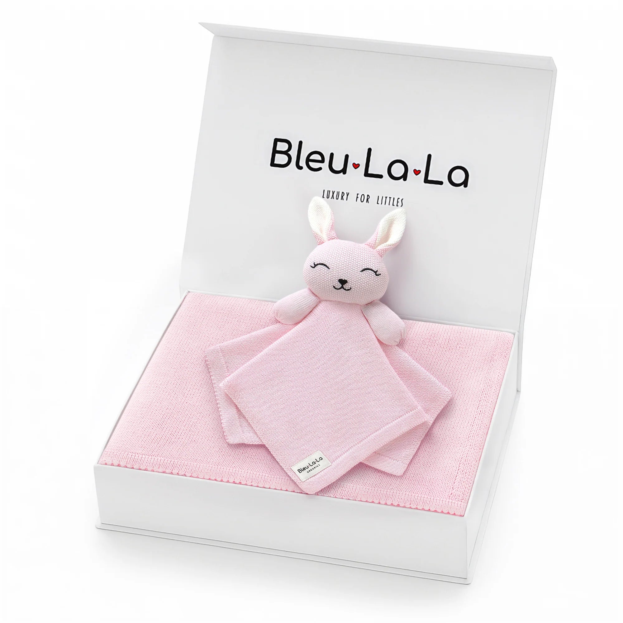 BLUE LA LA BLANKET + LOVEY ORGANIC COTTON GIFT SET