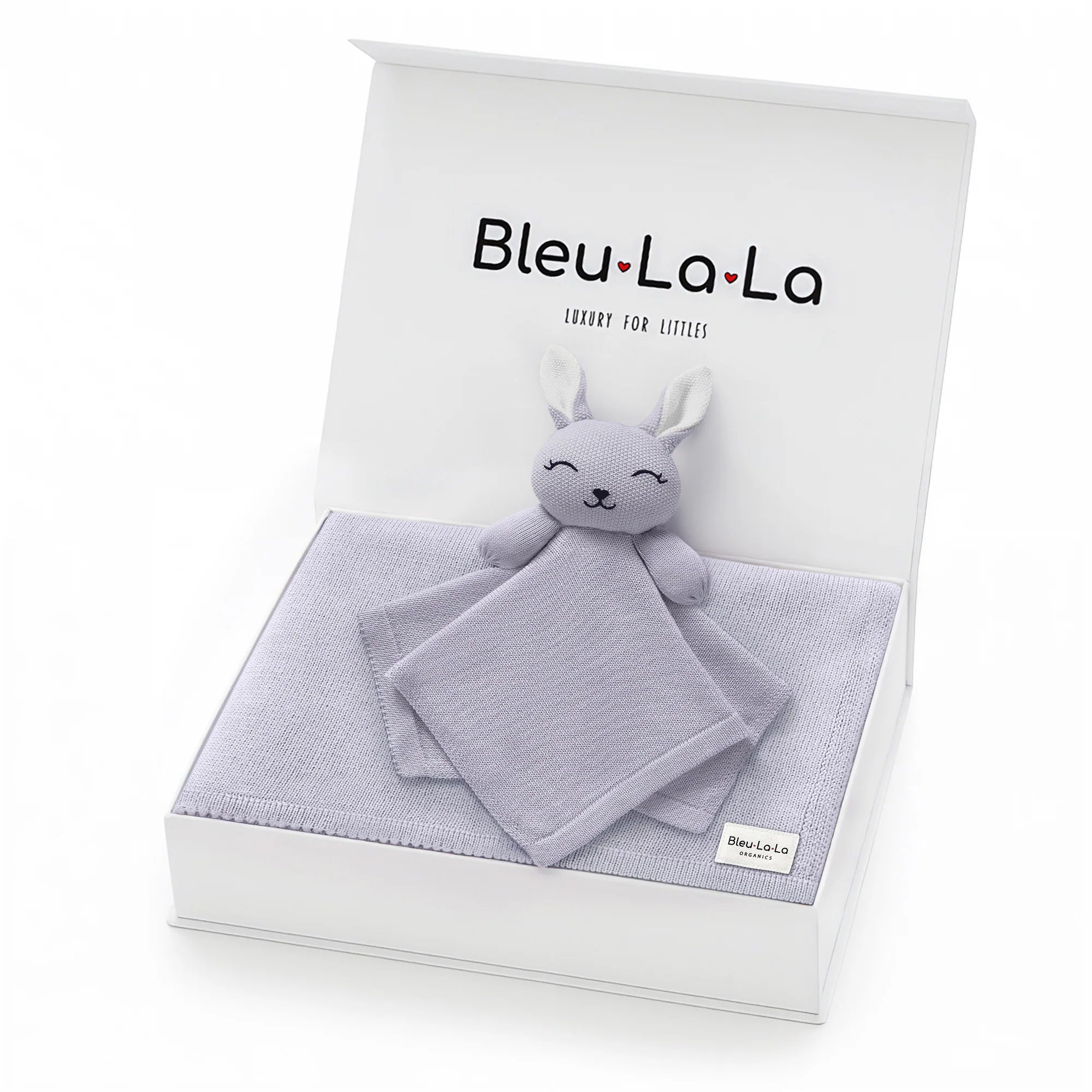 BLUE LA LA BLANKET + LOVEY ORGANIC COTTON GIFT SET