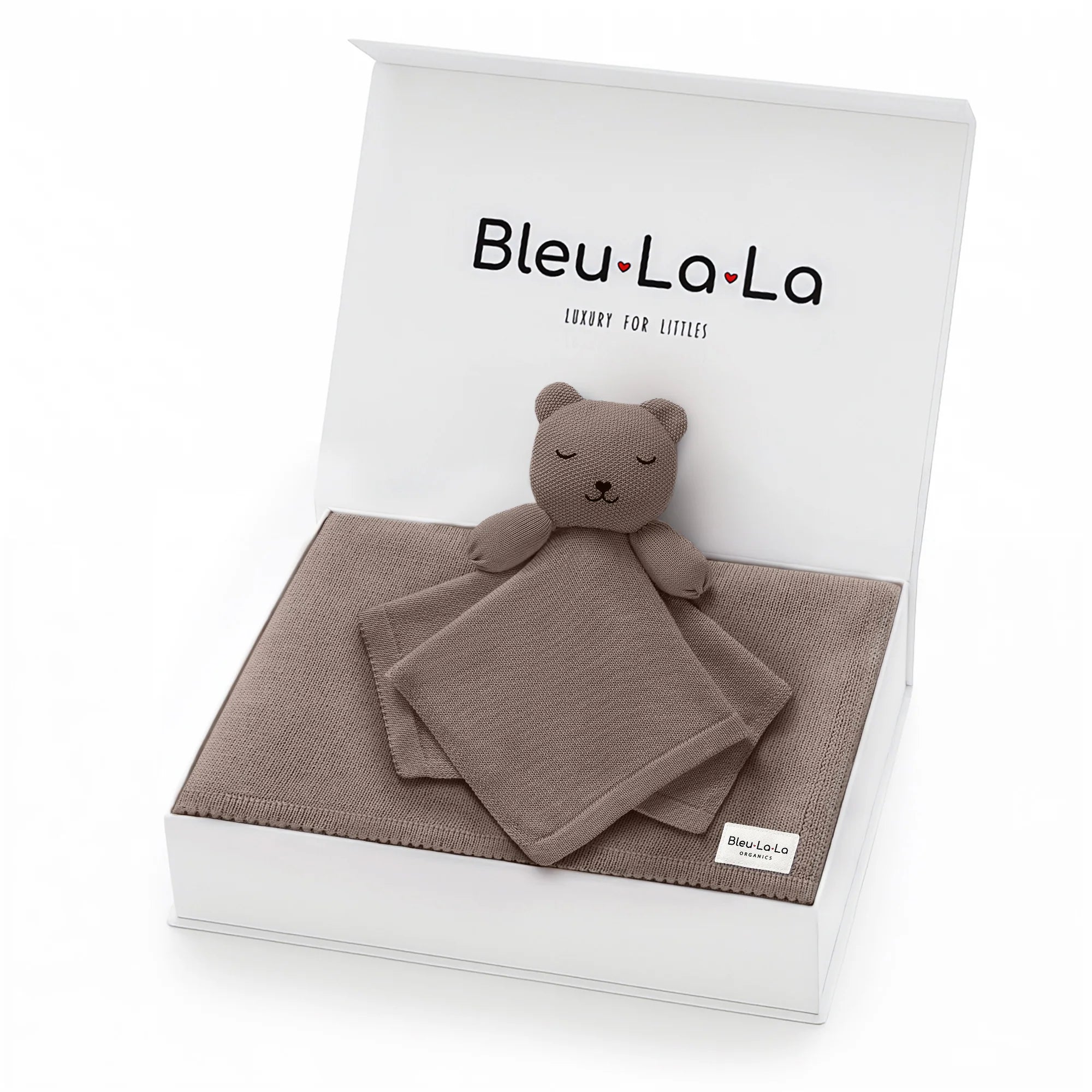BLUE LA LA BLANKET + LOVEY ORGANIC COTTON GIFT SET